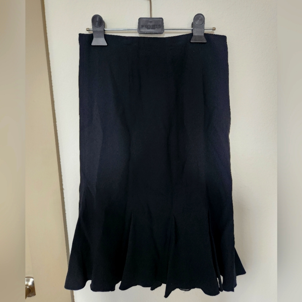 Emporio Armani Y2K Ruffled Black Pencil Skirt